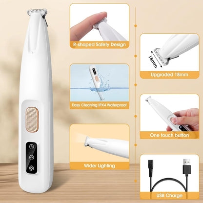 Dog Paw Trimmer with LED Light