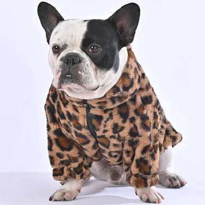 Frenchie Leopard Fleece Jacket