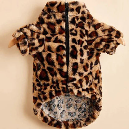 Frenchie Leopard Fleece Jacket