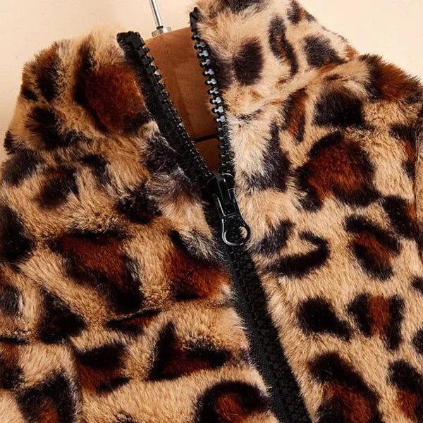 Frenchie Leopard Fleece Jacket
