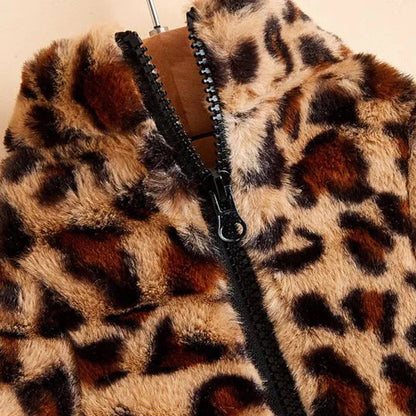 Frenchie Leopard Fleece Jacket