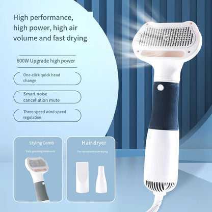3-in-1 Dog Hair Dryer & Grooming Brush